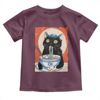 Funny Hanukkah Black Cat Eating Noodle Toddler T Shirt