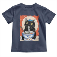 Funny Hanukkah Black Cat Eating Noodle Toddler T Shirt