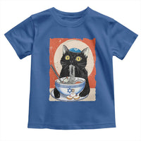 Funny Hanukkah Black Cat Eating Noodle Toddler T Shirt