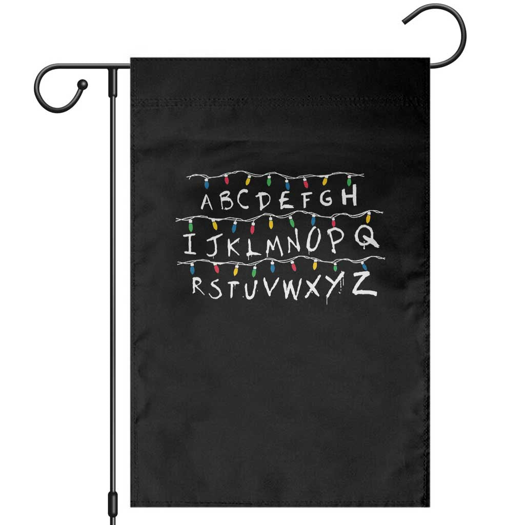 Funny Stranger Christmas Garden Flag Alphabet Xmas Lights Movie - Wonder Print Shop
