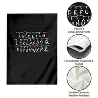 Funny Stranger Christmas Garden Flag Alphabet Xmas Lights Movie - Wonder Print Shop