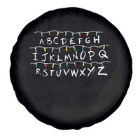 Funny Stranger Christmas Spare Tire Cover Alphabet Xmas Lights Movie - Wonder Print Shop