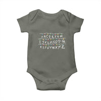 Funny Stranger Christmas Baby Onesie Alphabet Xmas Lights Movie - Wonder Print Shop