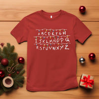 Funny Stranger Christmas T Shirt Alphabet Xmas Lights Movie - Wonder Print Shop