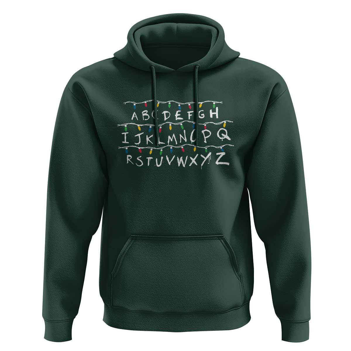 Funny Stranger Christmas Hoodie Alphabet Xmas Lights Movie - Wonder Print Shop