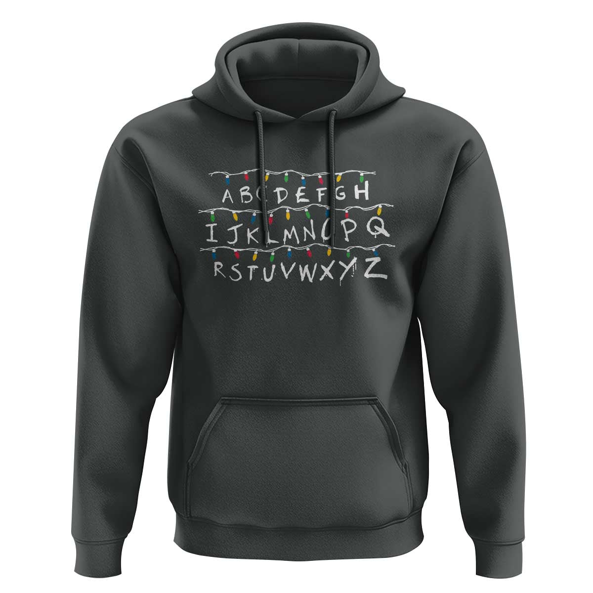 Funny Stranger Christmas Hoodie Alphabet Xmas Lights Movie - Wonder Print Shop