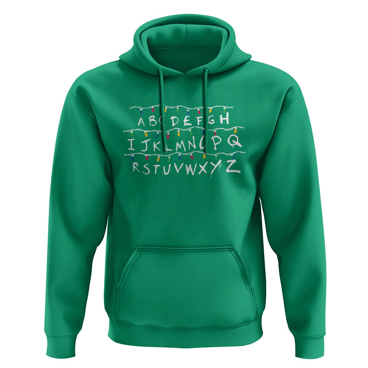 Funny Stranger Christmas Hoodie Alphabet Xmas Lights Movie - Wonder Print Shop