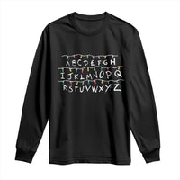 Funny Stranger Christmas Long Sleeve Shirt Alphabet Xmas Lights Movie - Wonder Print Shop