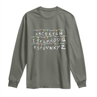 Funny Stranger Christmas Long Sleeve Shirt Alphabet Xmas Lights Movie - Wonder Print Shop