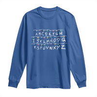 Funny Stranger Christmas Long Sleeve Shirt Alphabet Xmas Lights Movie - Wonder Print Shop
