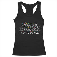Funny Stranger Christmas Racerback Tank Top Alphabet Xmas Lights Movie - Wonder Print Shop