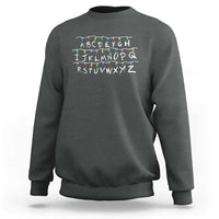 Funny Stranger Christmas Sweatshirt Alphabet Xmas Lights Movie - Wonder Print Shop