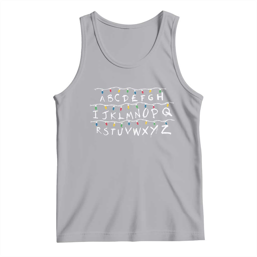 Funny Stranger Christmas Tank Top Alphabet Xmas Lights Movie - Wonder Print Shop