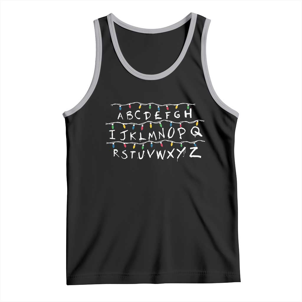 Funny Stranger Christmas Tank Top Alphabet Xmas Lights Movie - Wonder Print Shop