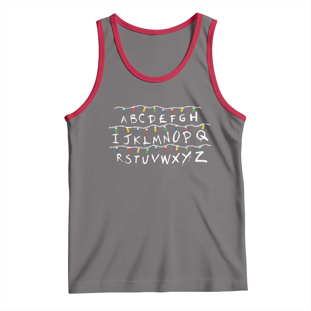 Funny Stranger Christmas Tank Top Alphabet Xmas Lights Movie - Wonder Print Shop