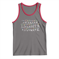 Funny Stranger Christmas Tank Top Alphabet Xmas Lights Movie - Wonder Print Shop