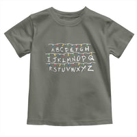 Funny Stranger Christmas Toddler T Shirt Alphabet Xmas Lights Movie - Wonder Print Shop