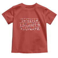Funny Stranger Christmas Toddler T Shirt Alphabet Xmas Lights Movie - Wonder Print Shop