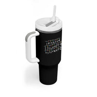 Funny Stranger Christmas Tumbler With Handle Alphabet Xmas Lights Movie - Wonder Print Shop