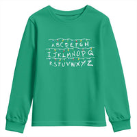 Funny Stranger Christmas Youth Sweatshirt Alphabet Xmas Lights Movie - Wonder Print Shop