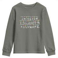 Funny Stranger Christmas Youth Sweatshirt Alphabet Xmas Lights Movie - Wonder Print Shop
