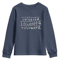 Funny Stranger Christmas Youth Sweatshirt Alphabet Xmas Lights Movie - Wonder Print Shop