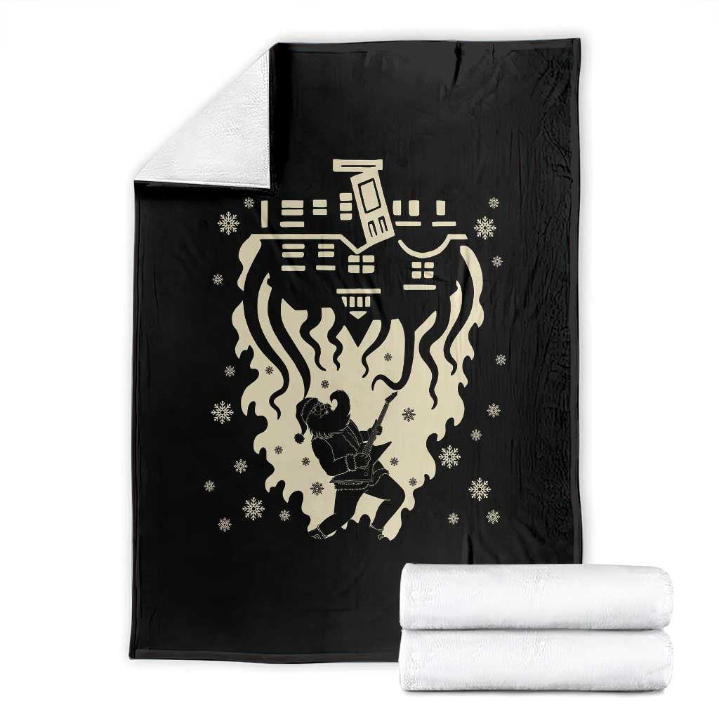 Funny Stranger Christmas Throw Blanket Heavy Metal Santa Upside Down - Wonder Print Shop