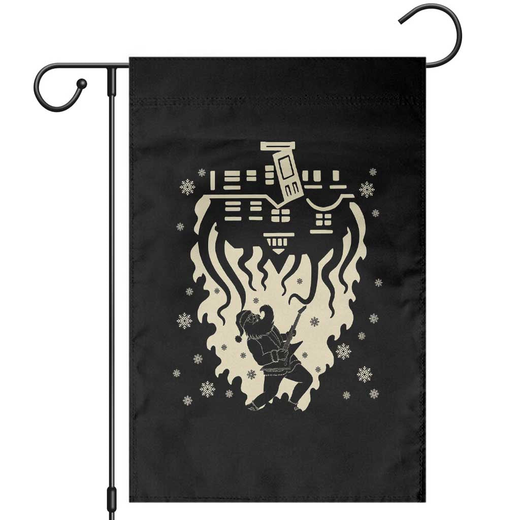 Funny Stranger Christmas Garden Flag Heavy Metal Santa Upside Down - Wonder Print Shop