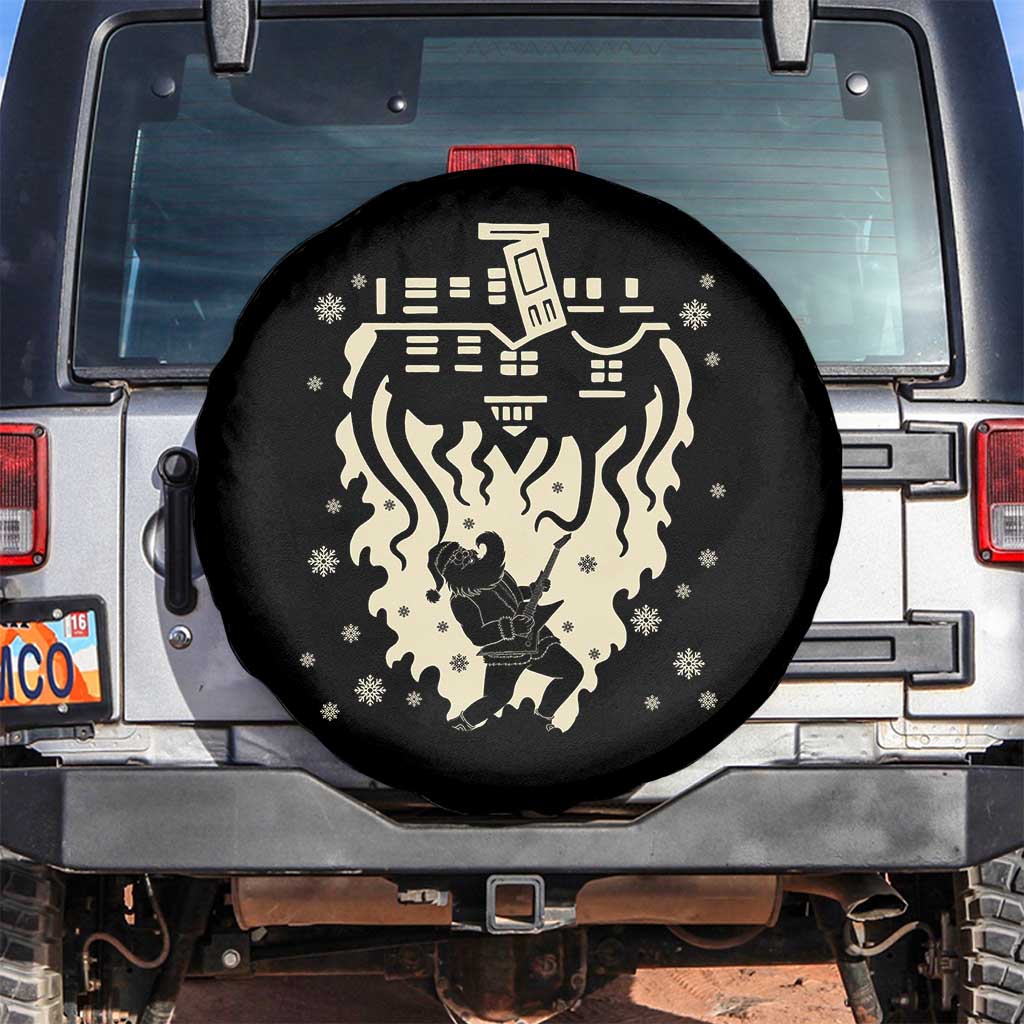 Funny Stranger Christmas Spare Tire Cover Heavy Metal Santa Upside Down - Wonder Print Shop