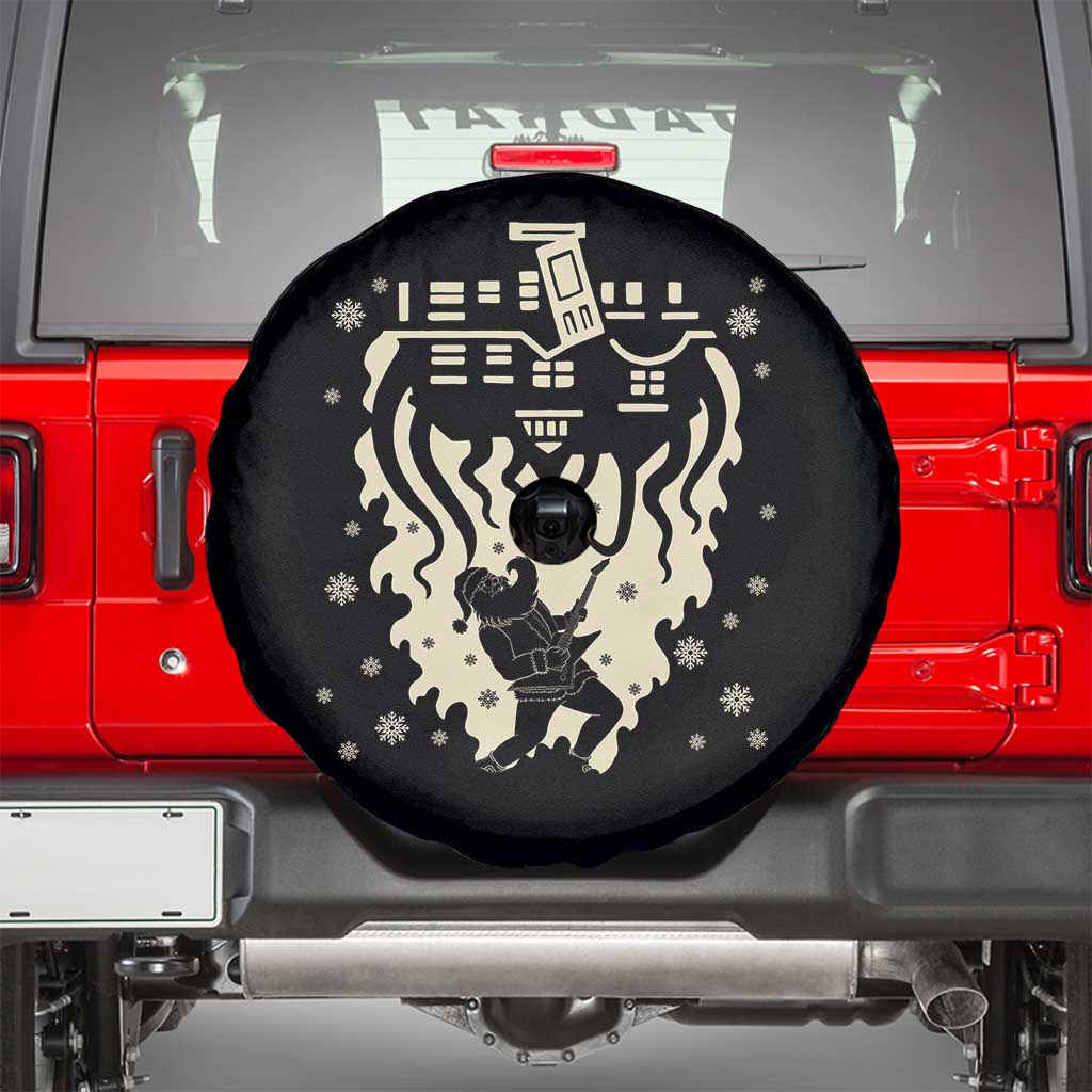 Funny Stranger Christmas Spare Tire Cover Heavy Metal Santa Upside Down - Wonder Print Shop