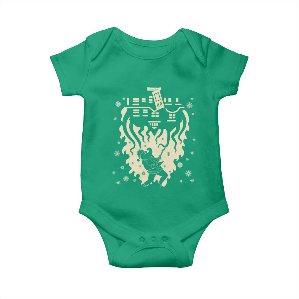 Funny Stranger Christmas Baby Onesie Heavy Metal Santa Upside Down - Wonder Print Shop
