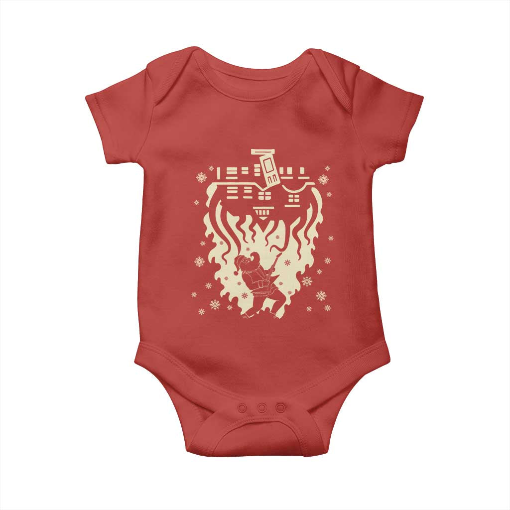 Funny Stranger Christmas Baby Onesie Heavy Metal Santa Upside Down - Wonder Print Shop