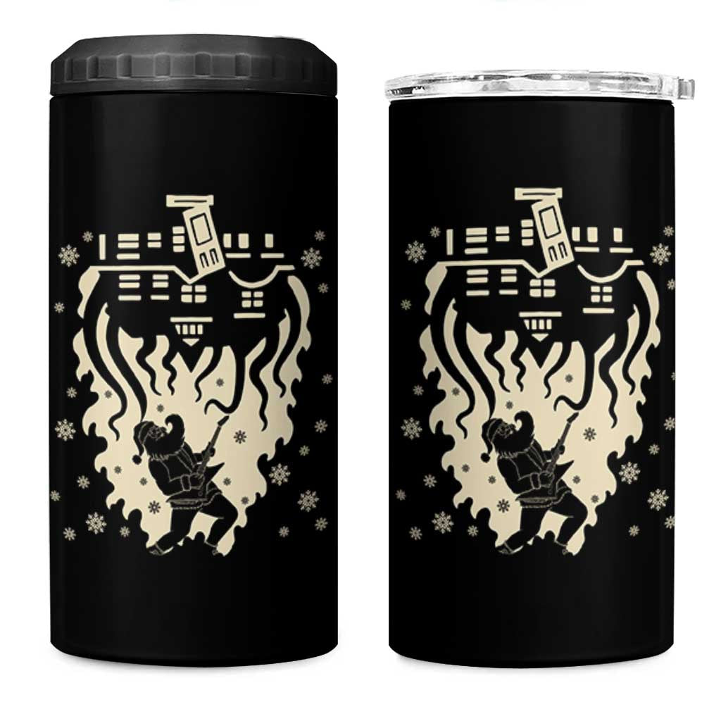 Funny Stranger Christmas 4 in 1 Can Cooler Tumbler Heavy Metal Santa Upside Down - Wonder Print Shop