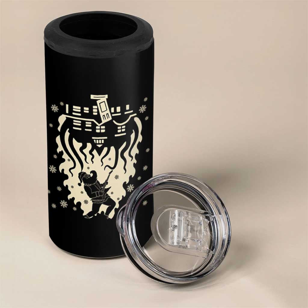 Funny Stranger Christmas 4 in 1 Can Cooler Tumbler Heavy Metal Santa Upside Down - Wonder Print Shop
