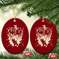 Funny Stranger Christmas Ceramic Ornament Heavy Metal Santa Upside Down - Wonder Print Shop