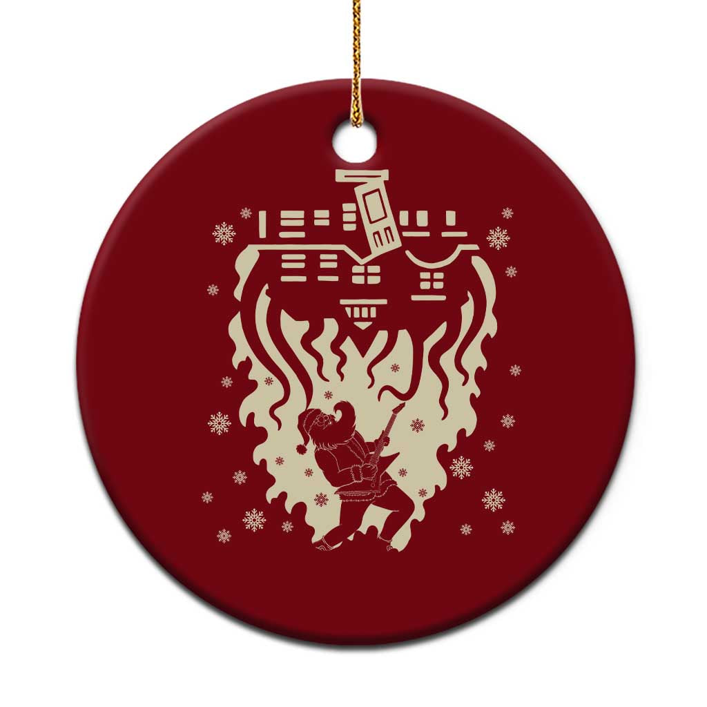 Funny Stranger Christmas Ceramic Ornament Heavy Metal Santa Upside Down - Wonder Print Shop