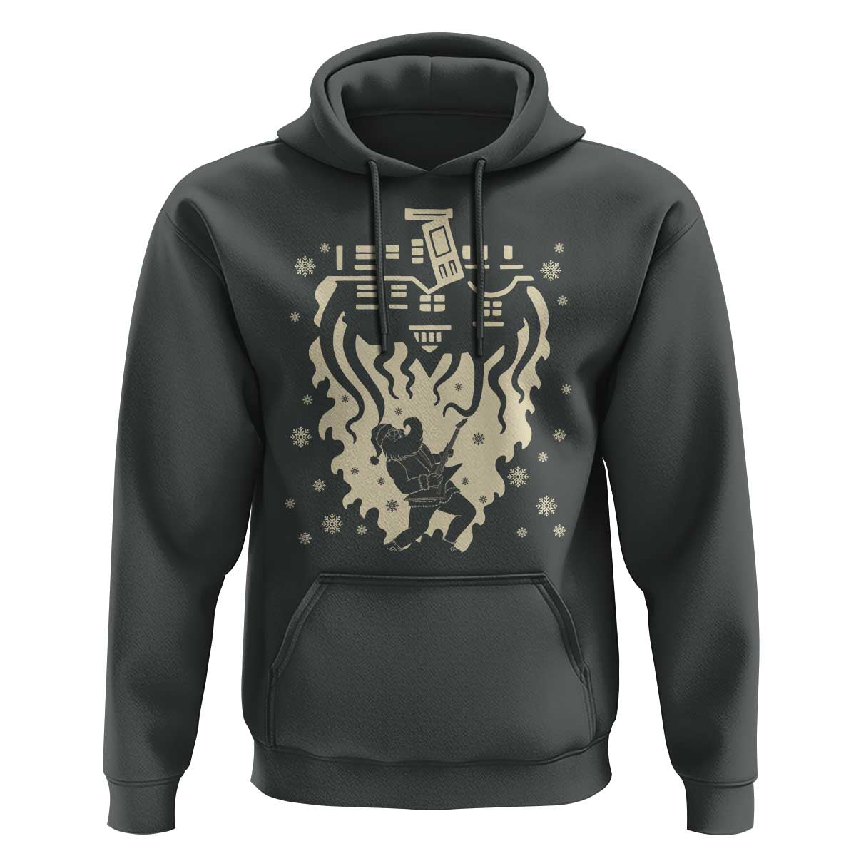 Funny Stranger Christmas Hoodie Heavy Metal Santa Upside Down - Wonder Print Shop