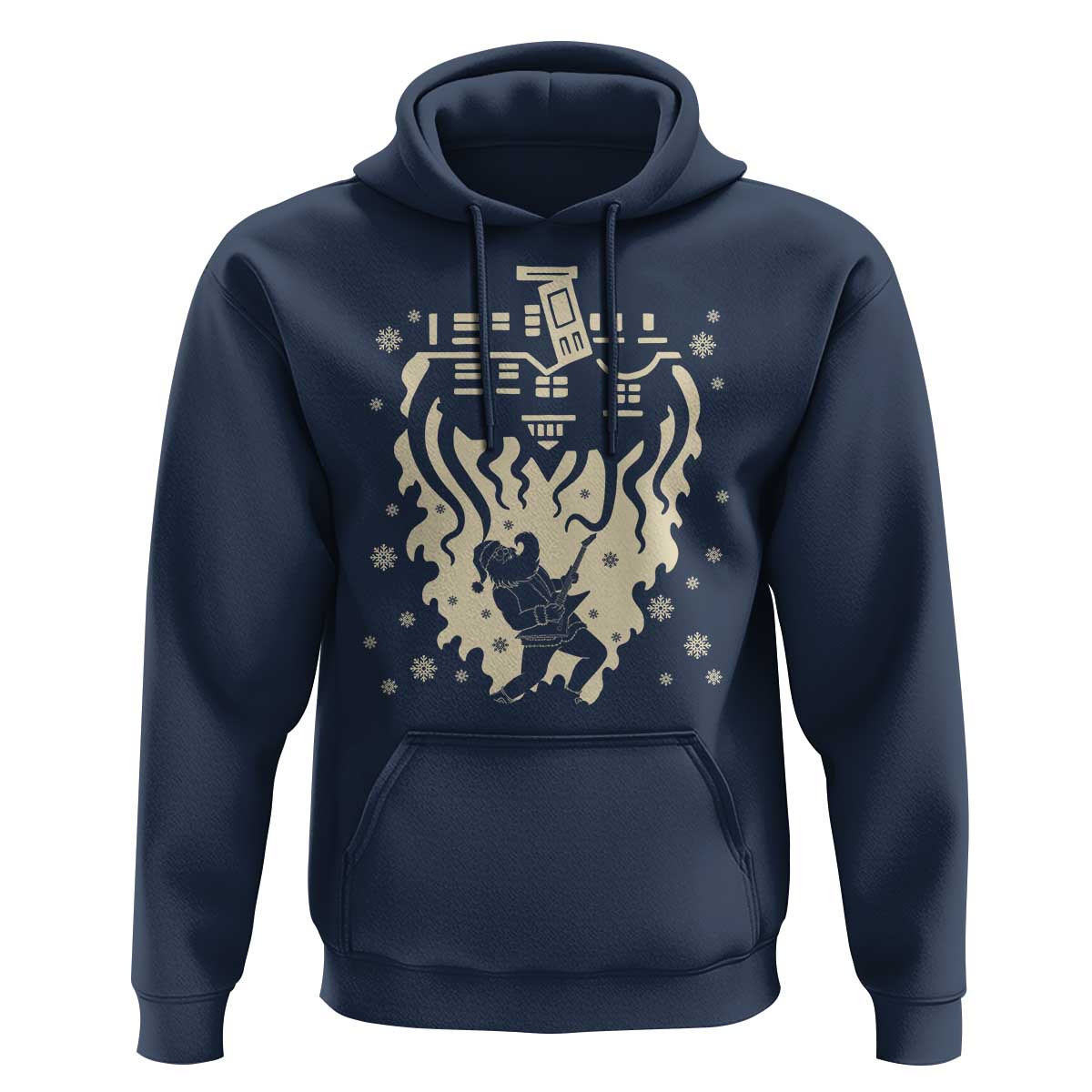 Funny Stranger Christmas Hoodie Heavy Metal Santa Upside Down - Wonder Print Shop