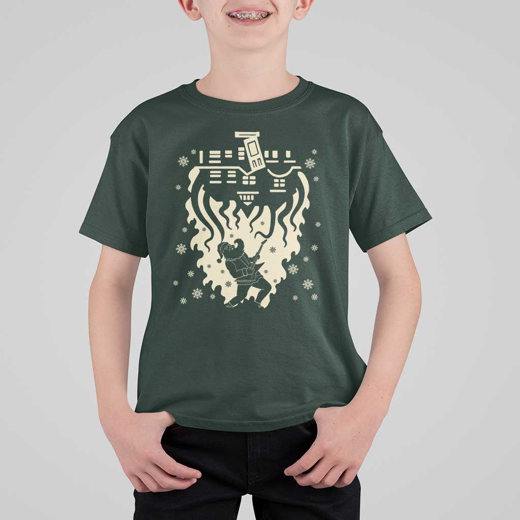 Funny Stranger Christmas T Shirt For Kid Heavy Metal Santa Upside Down - Wonder Print Shop