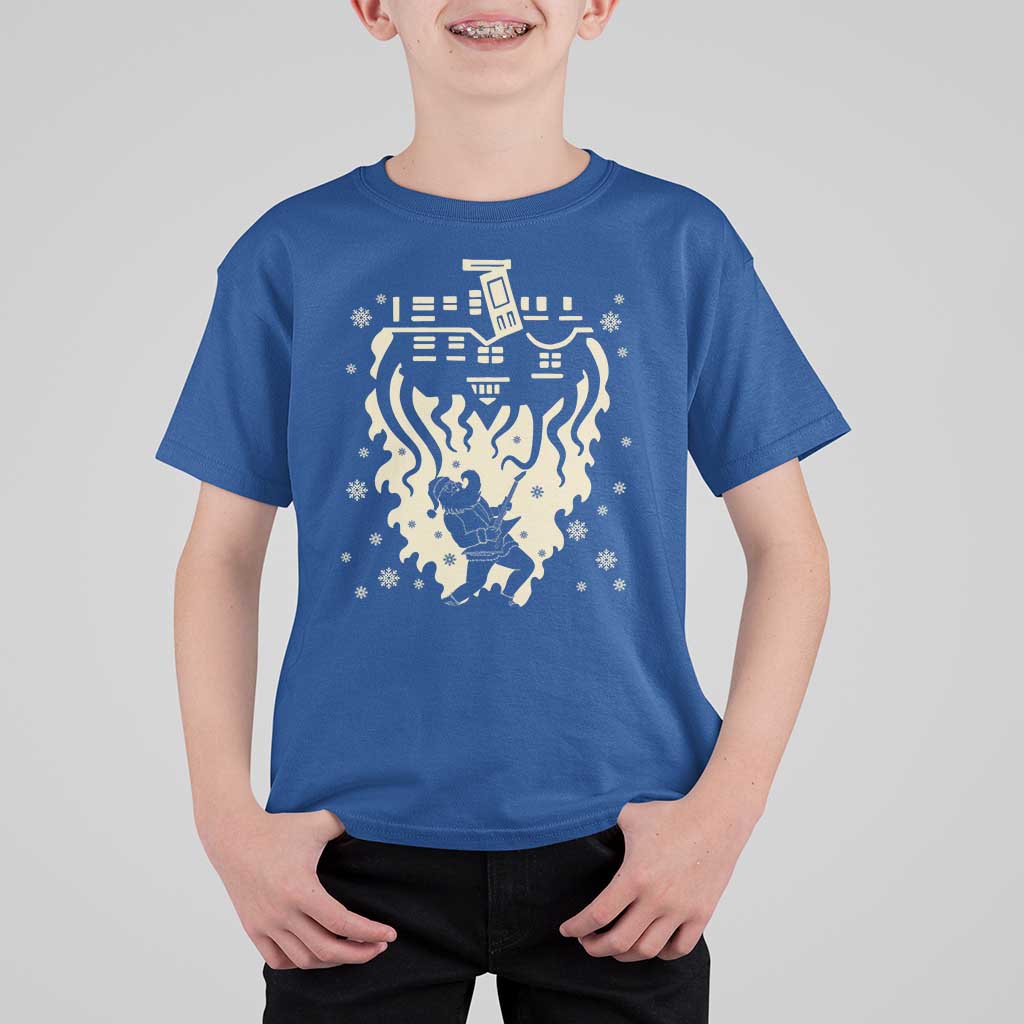 Funny Stranger Christmas T Shirt For Kid Heavy Metal Santa Upside Down - Wonder Print Shop