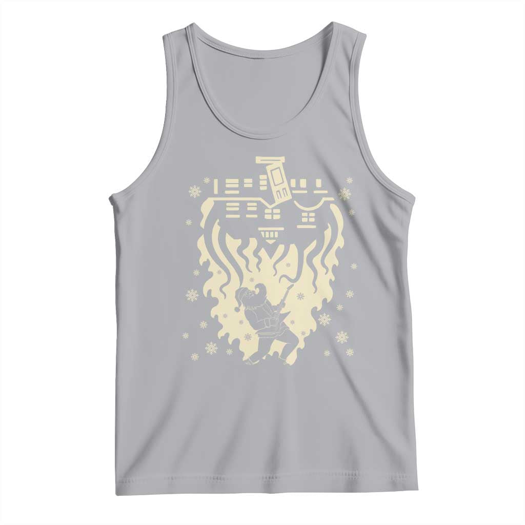 Funny Stranger Christmas Tank Top Heavy Metal Santa Upside Down - Wonder Print Shop