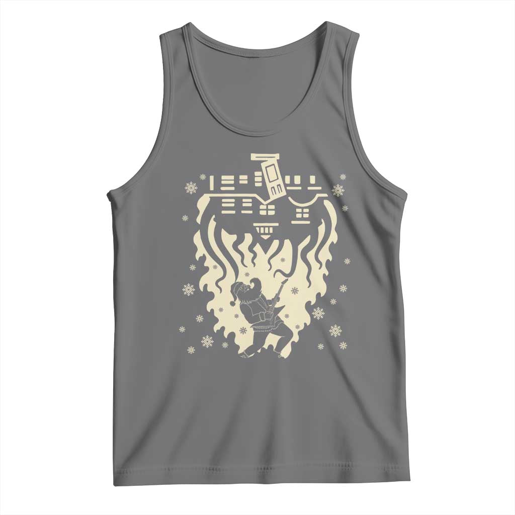 Funny Stranger Christmas Tank Top Heavy Metal Santa Upside Down - Wonder Print Shop