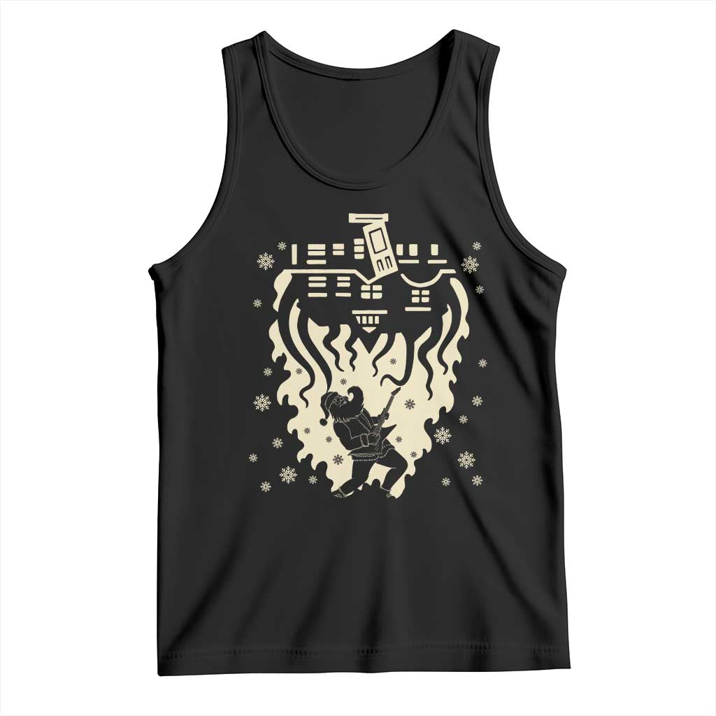 Funny Stranger Christmas Tank Top Heavy Metal Santa Upside Down - Wonder Print Shop