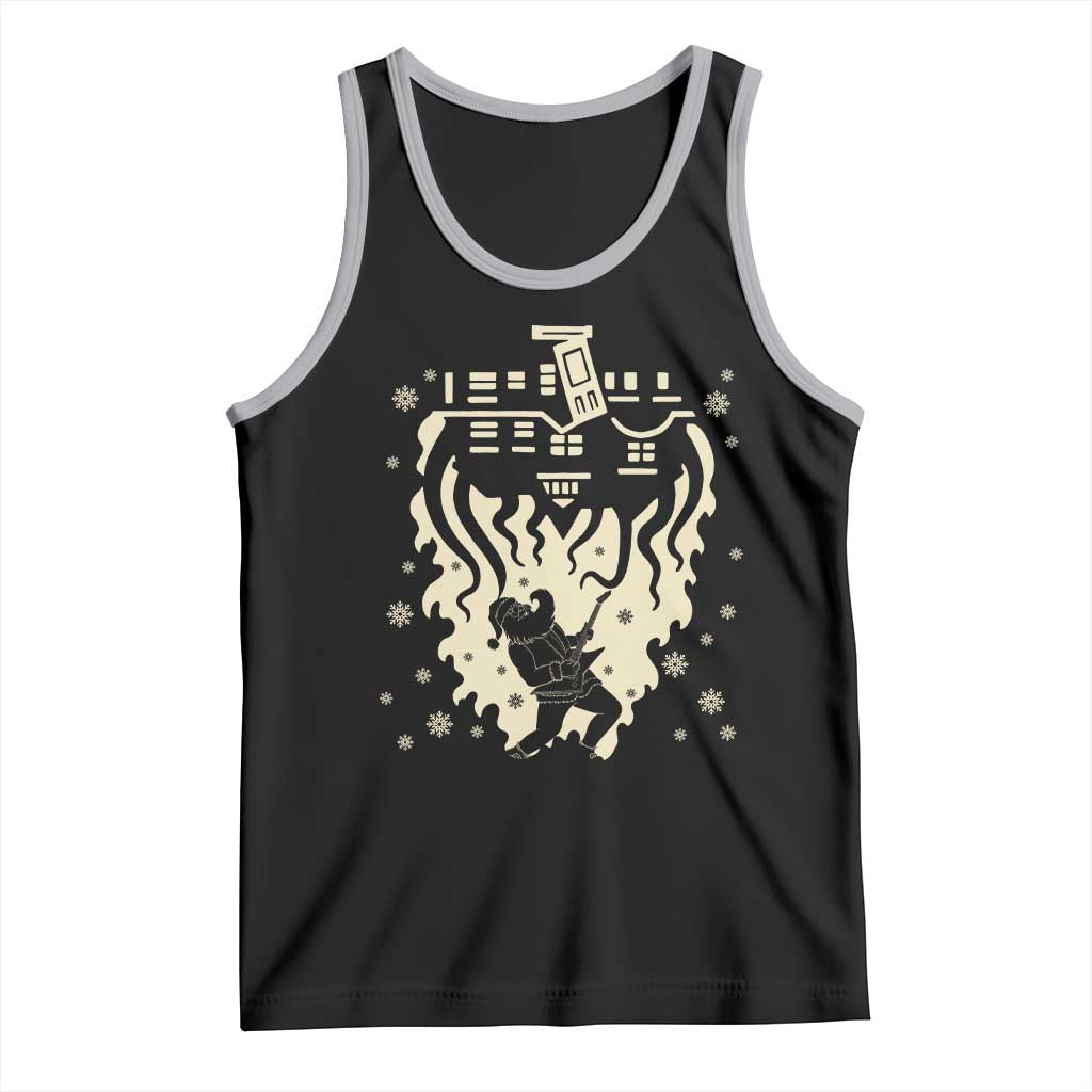 Funny Stranger Christmas Tank Top Heavy Metal Santa Upside Down - Wonder Print Shop