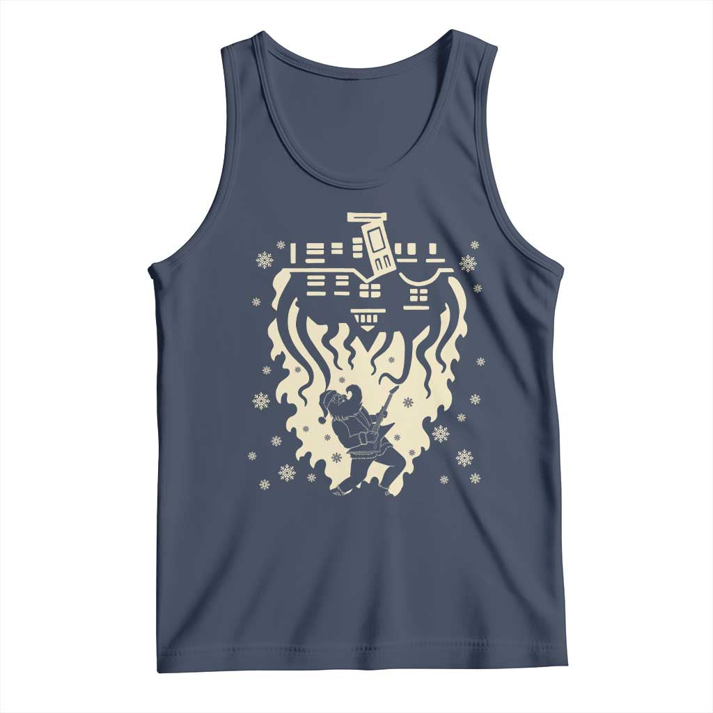 Funny Stranger Christmas Tank Top Heavy Metal Santa Upside Down - Wonder Print Shop