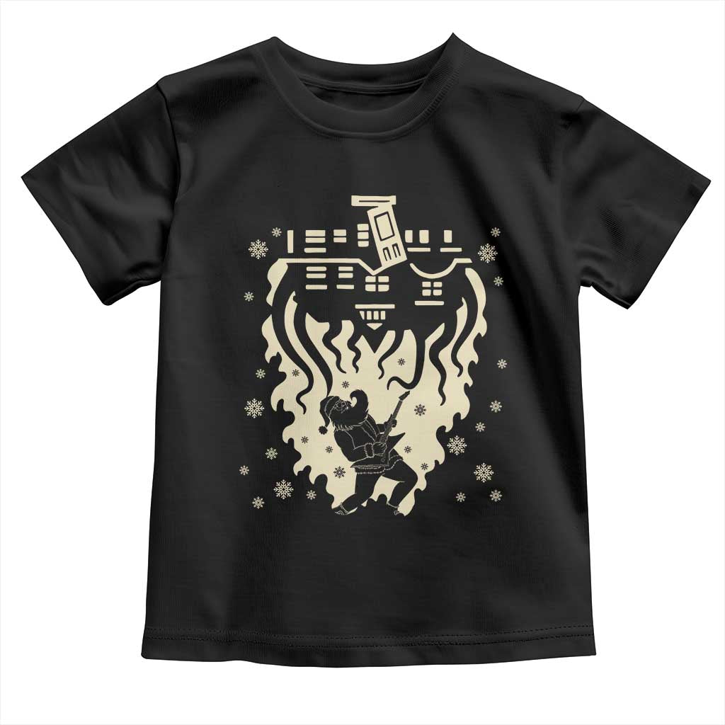 Funny Stranger Christmas Toddler T Shirt Heavy Metal Santa Upside Down - Wonder Print Shop