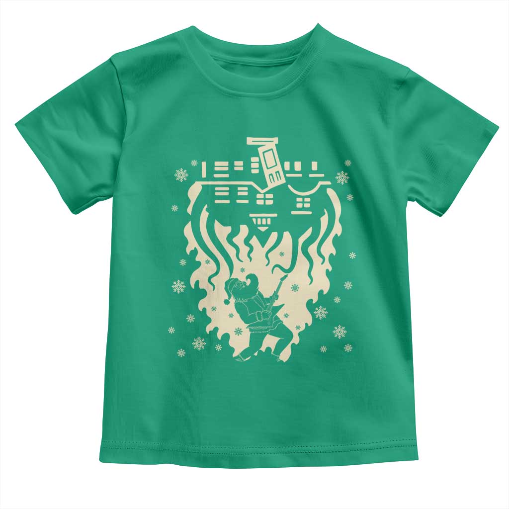 Funny Stranger Christmas Toddler T Shirt Heavy Metal Santa Upside Down - Wonder Print Shop
