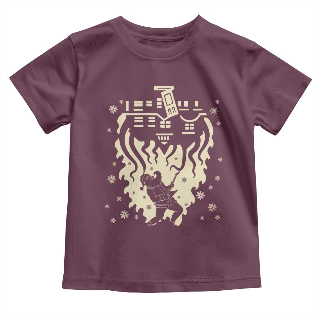 Funny Stranger Christmas Toddler T Shirt Heavy Metal Santa Upside Down - Wonder Print Shop
