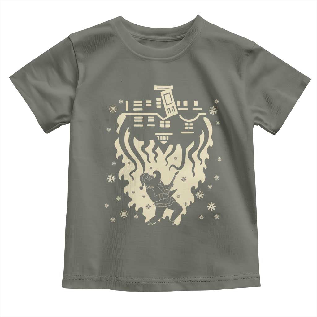 Funny Stranger Christmas Toddler T Shirt Heavy Metal Santa Upside Down - Wonder Print Shop