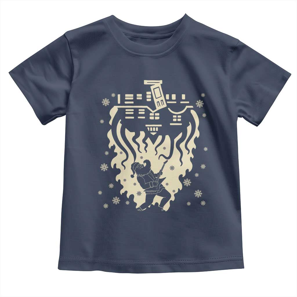 Funny Stranger Christmas Toddler T Shirt Heavy Metal Santa Upside Down - Wonder Print Shop